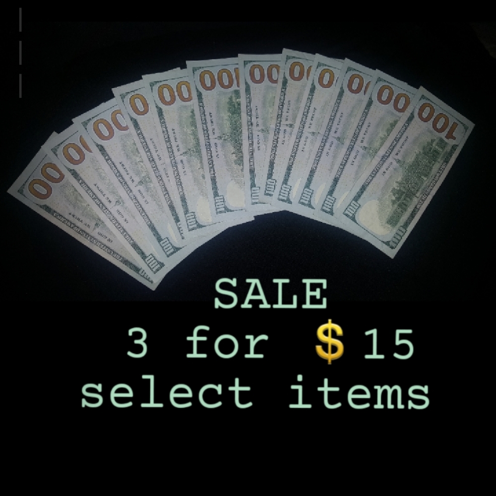 All 3/$15 sign on listing only